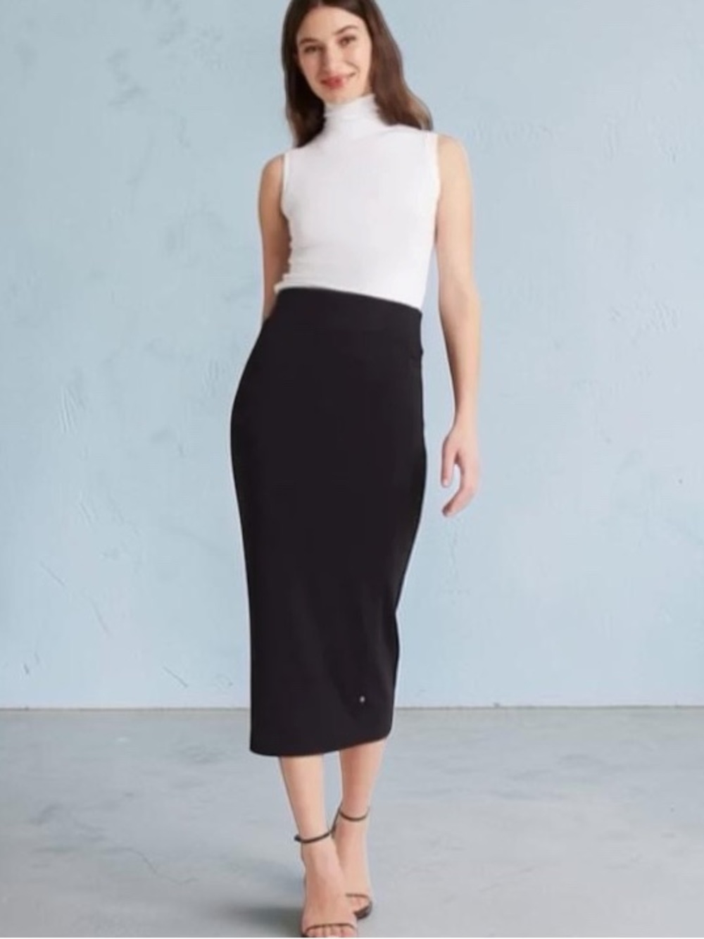 Kit and Ace (M) Happy Skirt Athleisure Comfort Lined Slim-Fit Stretch Soft Black